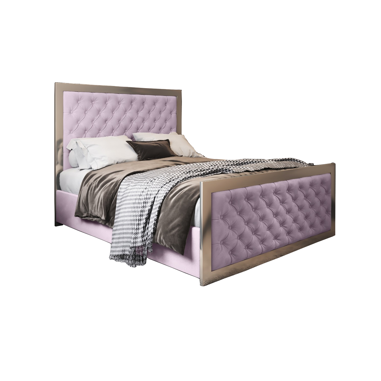 Maddison Upholstered Soft Velvet Metal Bed Frame