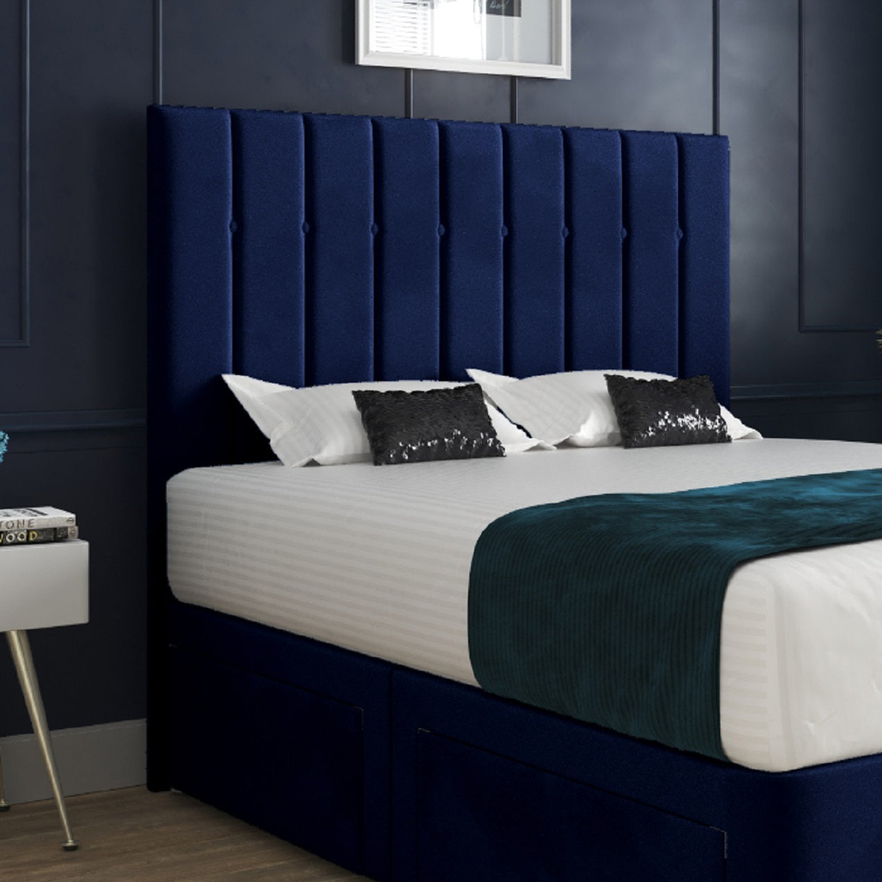 Enrico Upholstered Soft Velvet Designer Bed Frame