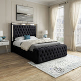 Gemia Mirror Upholstered Soft Velvet Designer Bed Frame