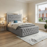 Gemia Mirror Upholstered Soft Velvet Designer Bed Frame