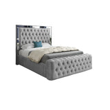 Gemia Mirror Upholstered Soft Velvet Designer Bed Frame