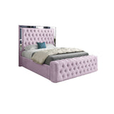 Gemia Mirror Upholstered Soft Velvet Designer Bed Frame