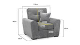 Maxwell Sofa Armchair in Grey