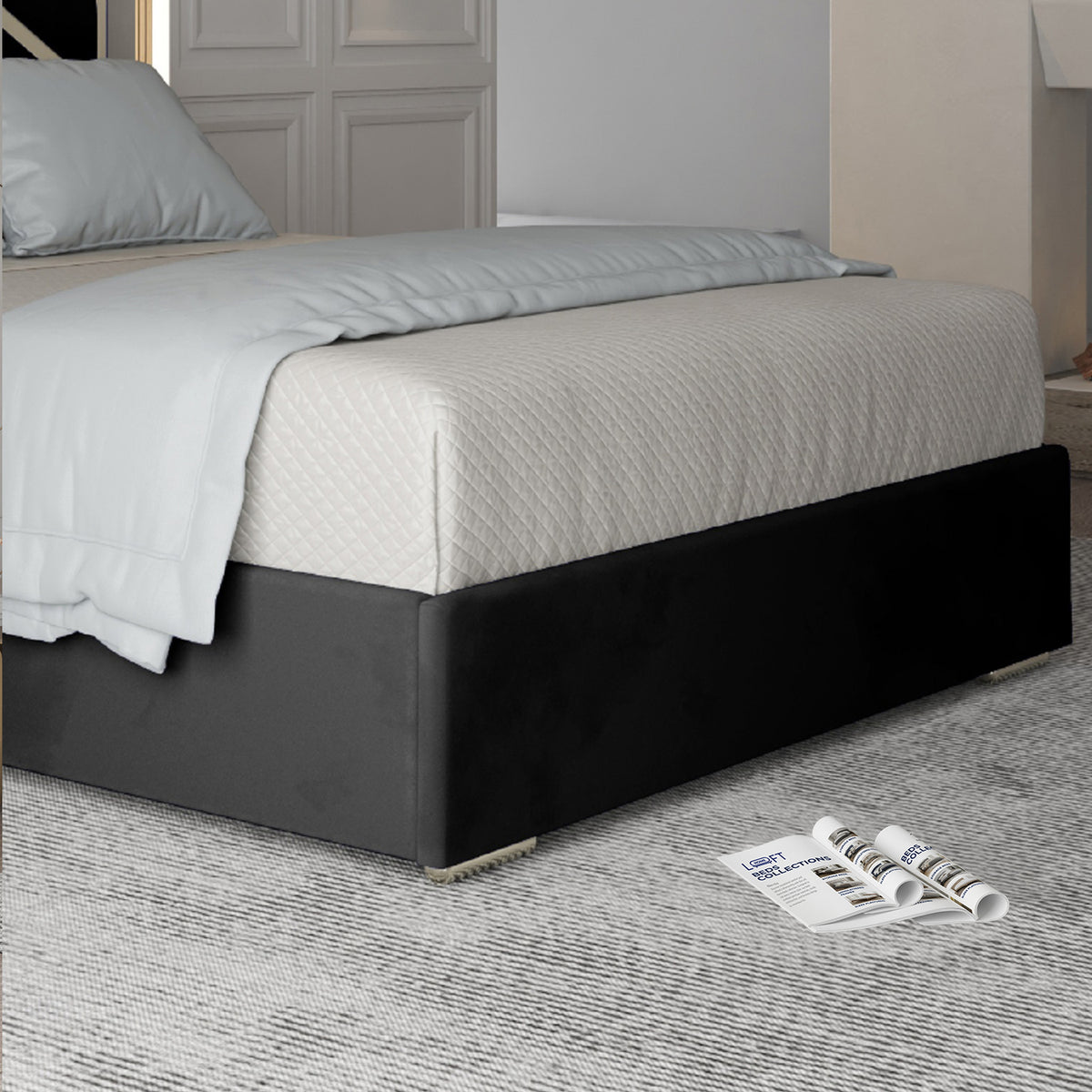 George Upholstered Soft Velvet Metal Designer Bed Frame