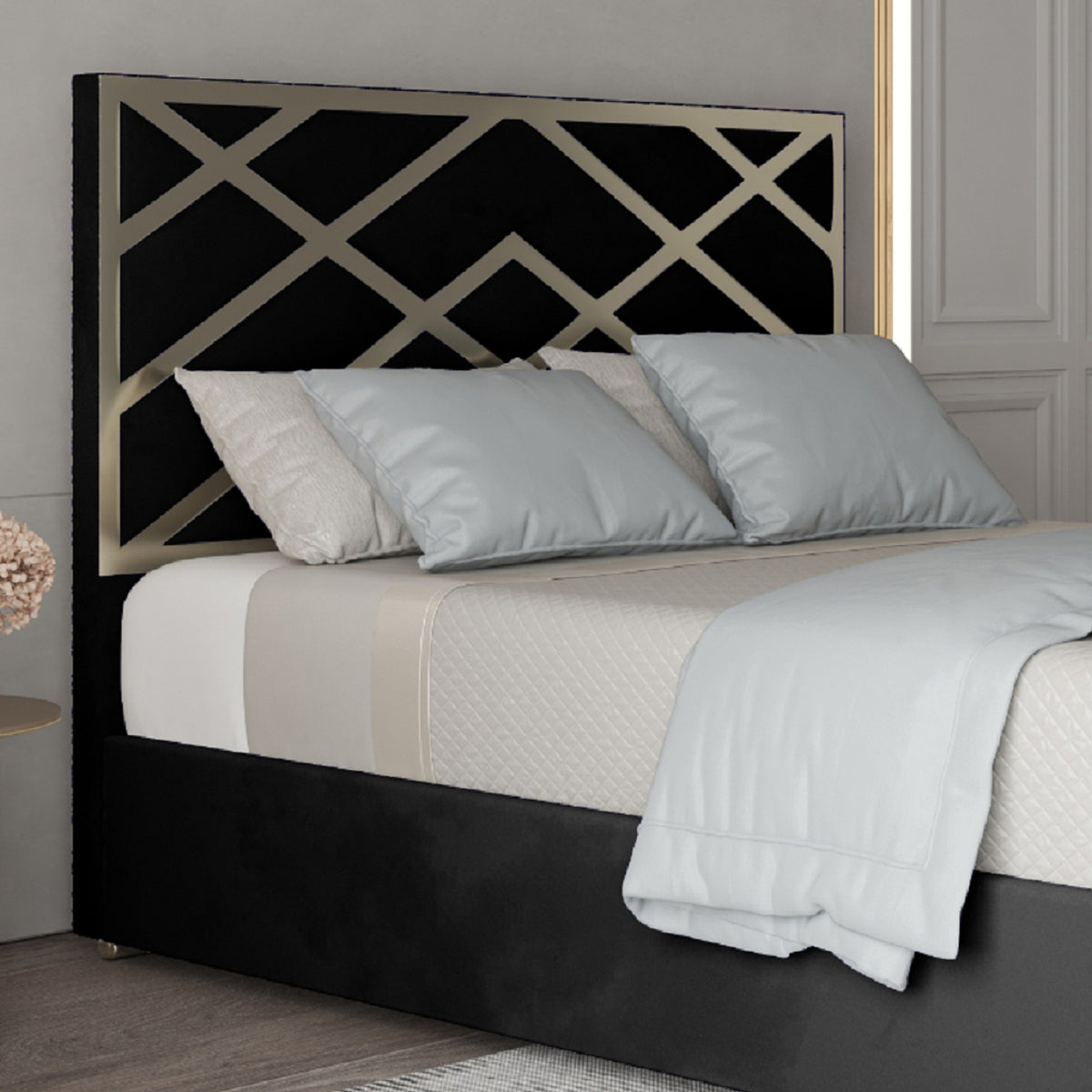 George Upholstered Soft Velvet Metal Designer Bed Frame