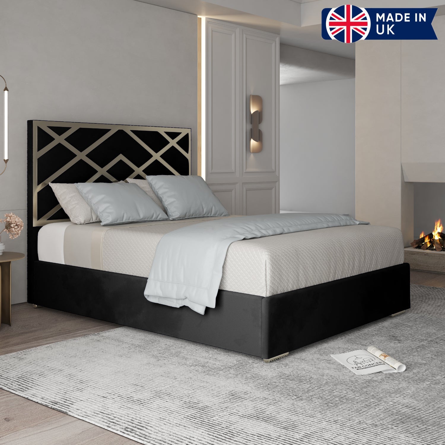 Mayfair Upholstered Soft Velvet Metal Bed Frame