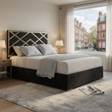 George Upholstered Soft Velvet Metal Designer Bed Frame