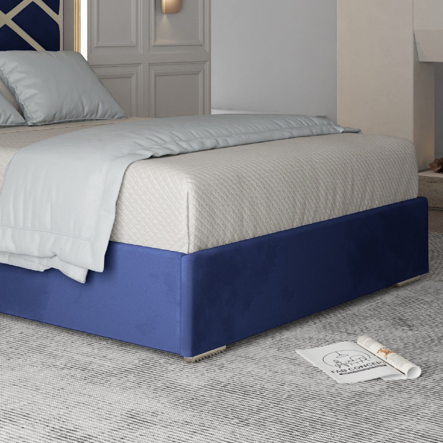 Mayfair Upholstered Soft Velvet Metal Bed Frame