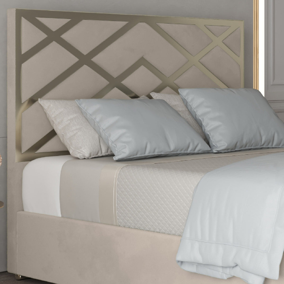 George Upholstered Soft Velvet Metal Designer Bed Frame