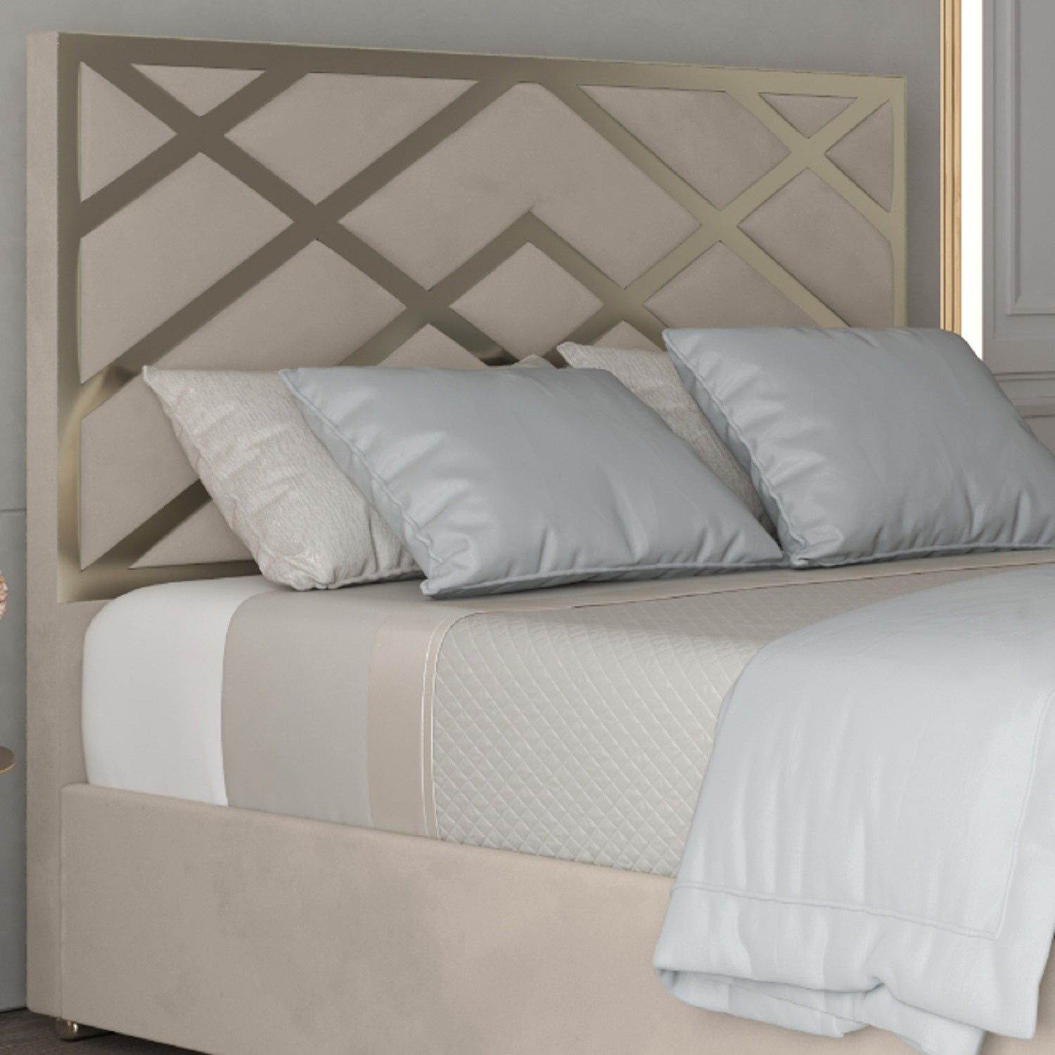 George Upholstered Soft Velvet Metal Designer Bed Frame