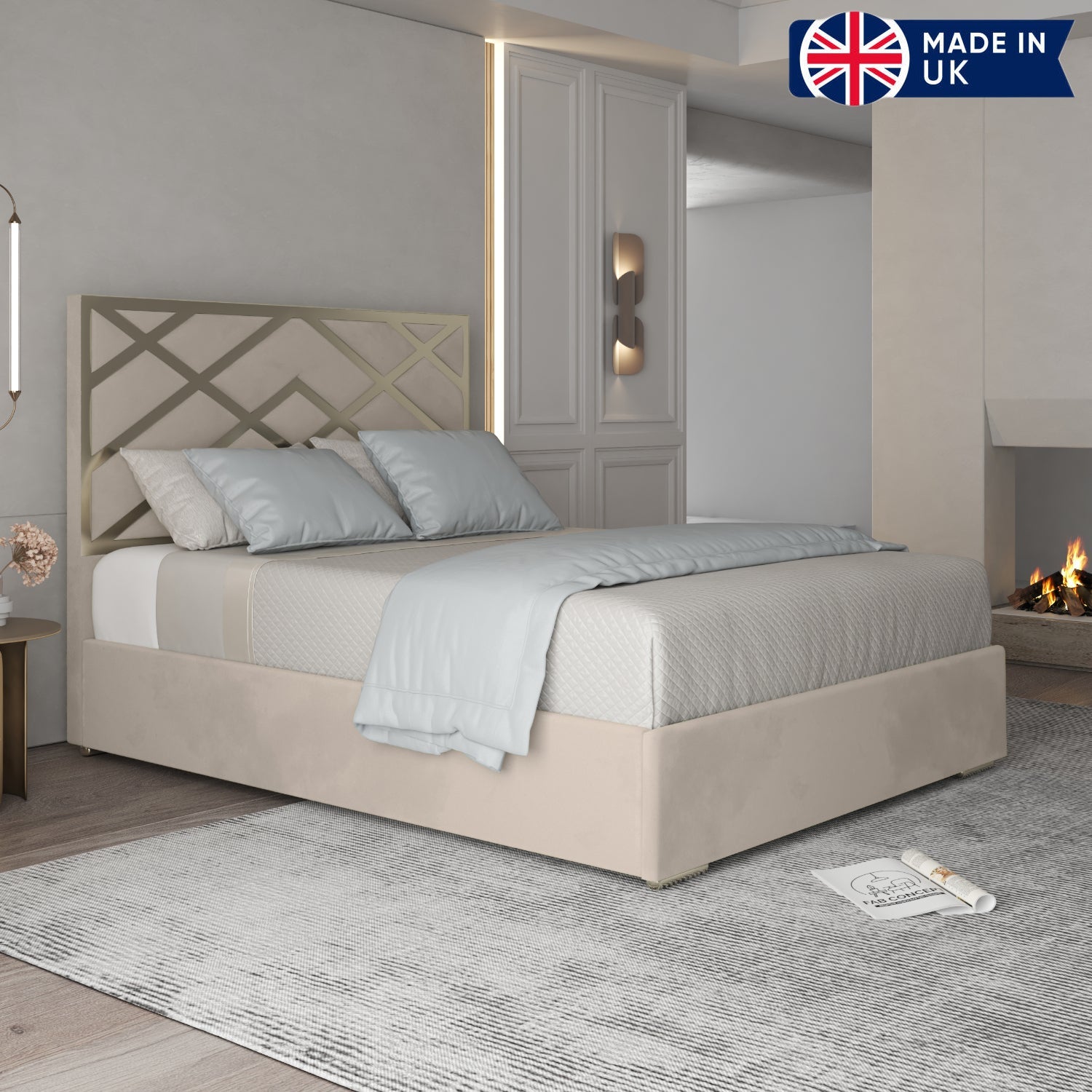 Mayfair Upholstered Soft Velvet Metal Bed Frame