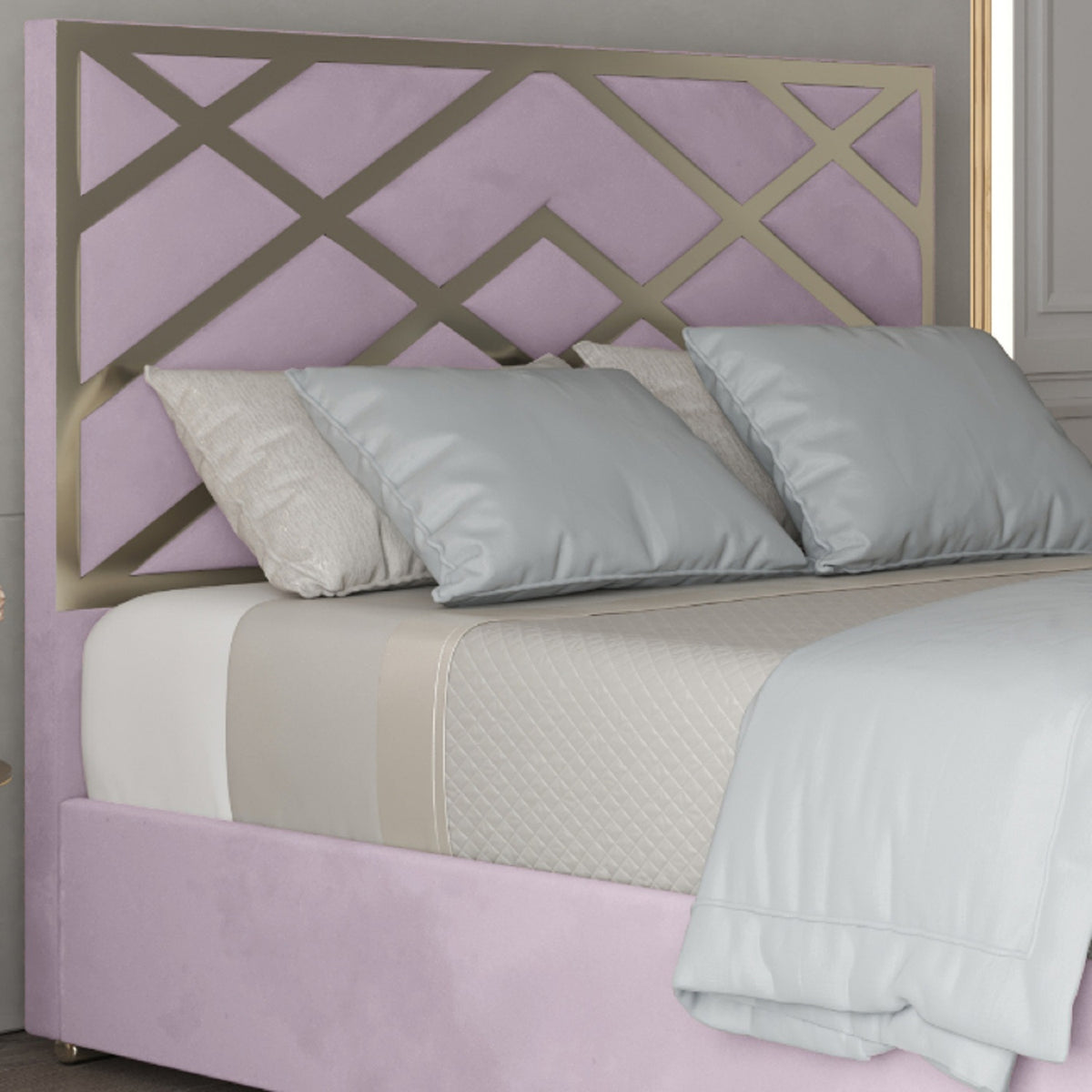 George Upholstered Soft Velvet Metal Designer Bed Frame