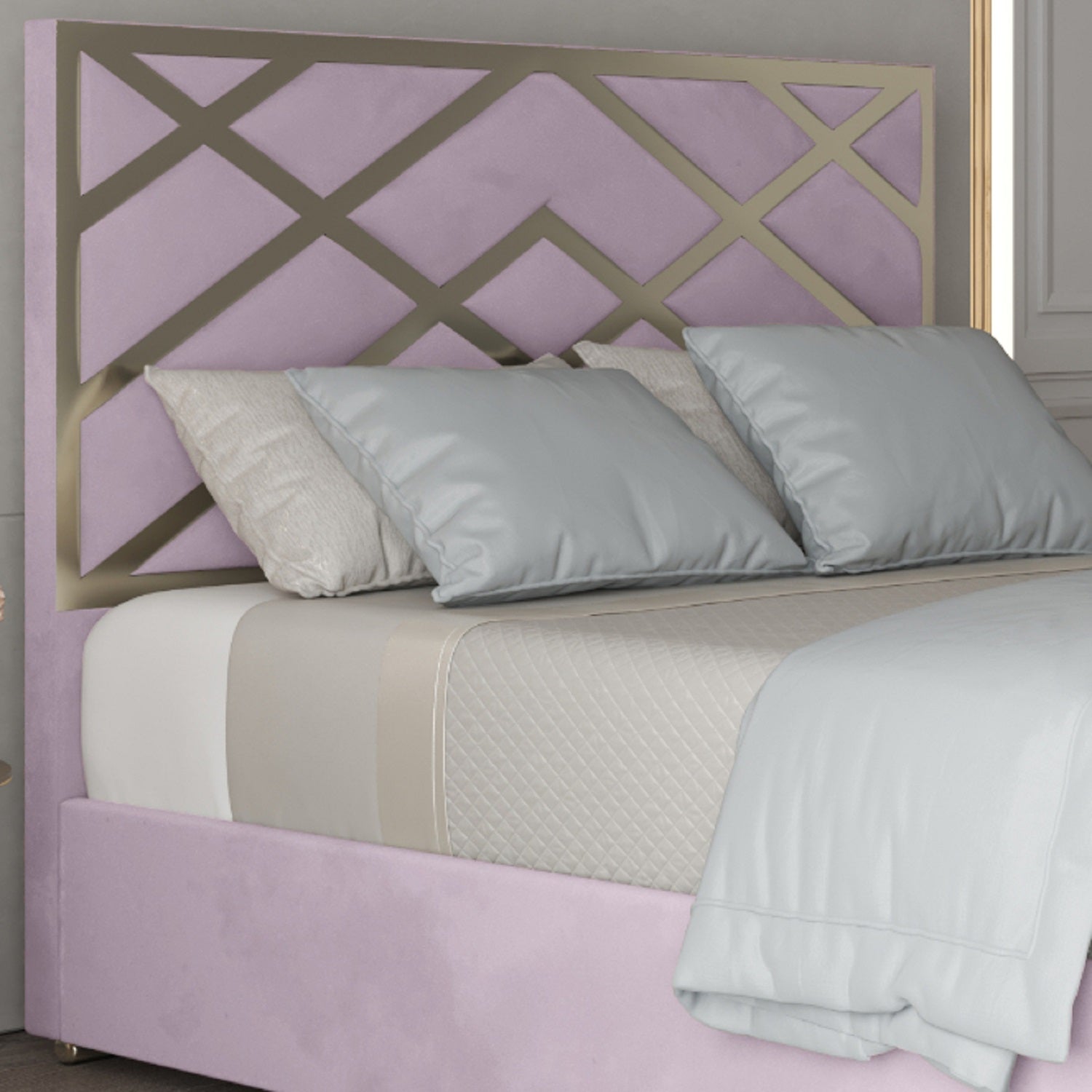 George Upholstered Soft Velvet Metal Designer Bed Frame