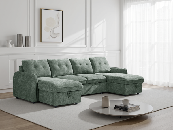 Moscow Sofabed U Shape Corner In  Green