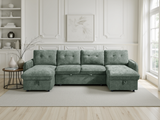 Moscow Sofabed U Shape Corner In  Green