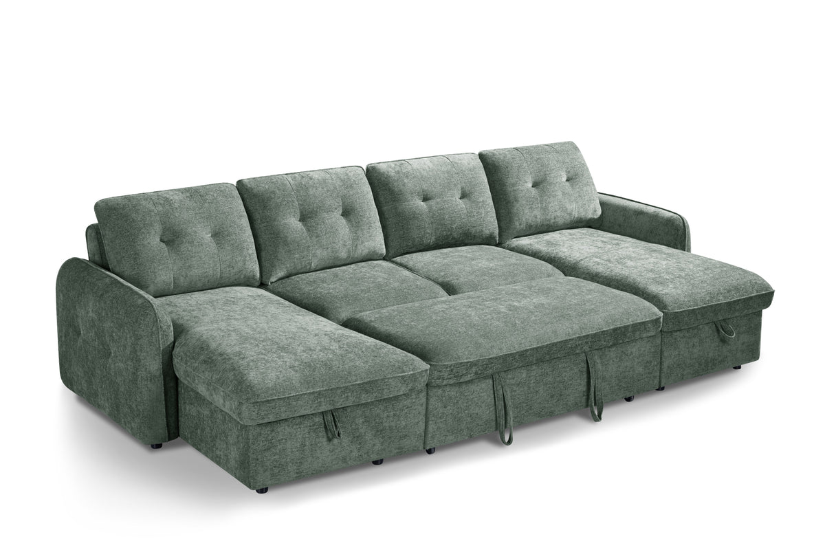 Moscow Sofabed U Shape Corner In  Green