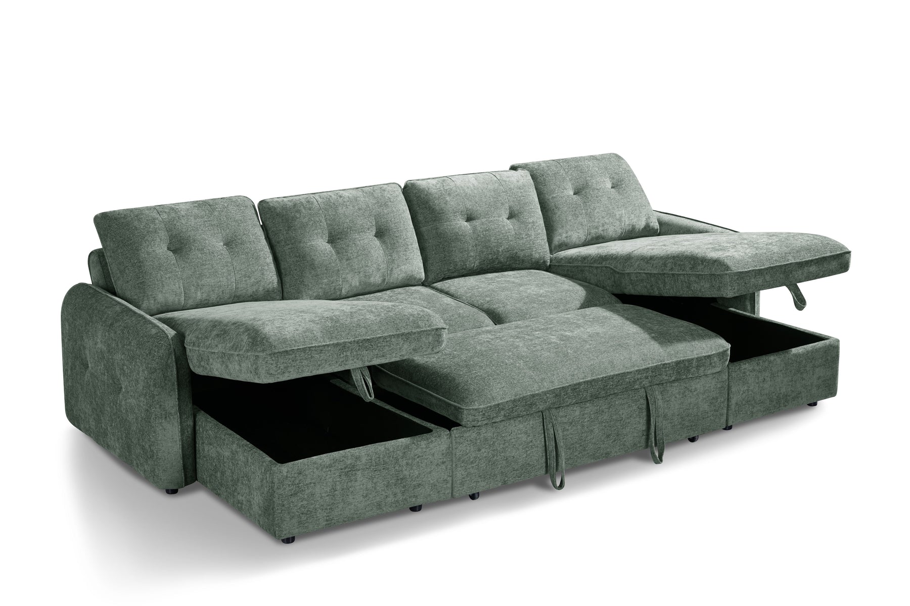 Moscow Sofabed U Shape Corner In  Green