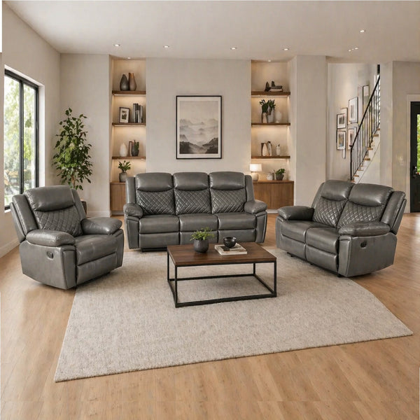 Myra Recliner 3+2+1  Sofa Set In Grey