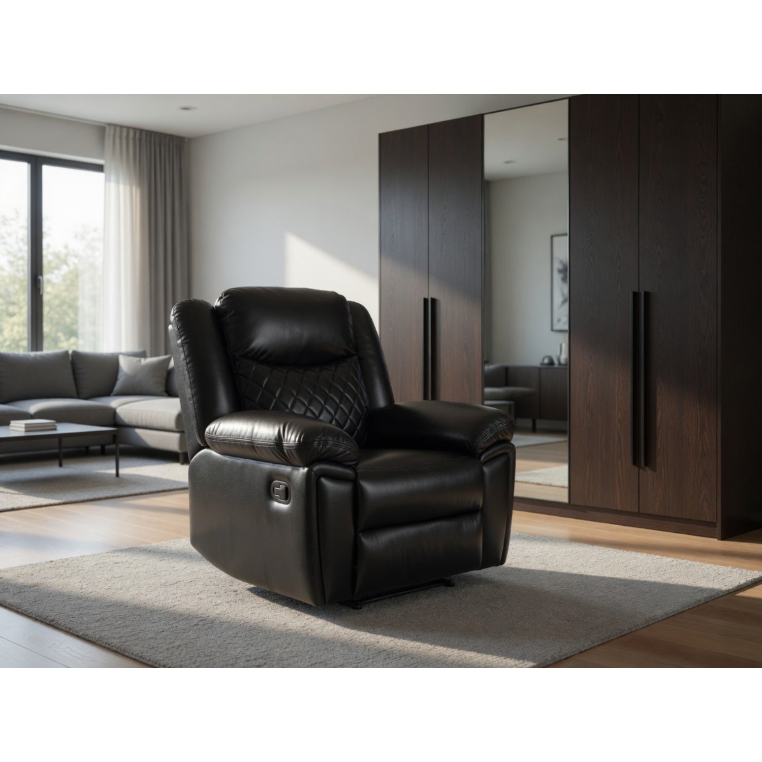 Myra Recliner Armchair in Black