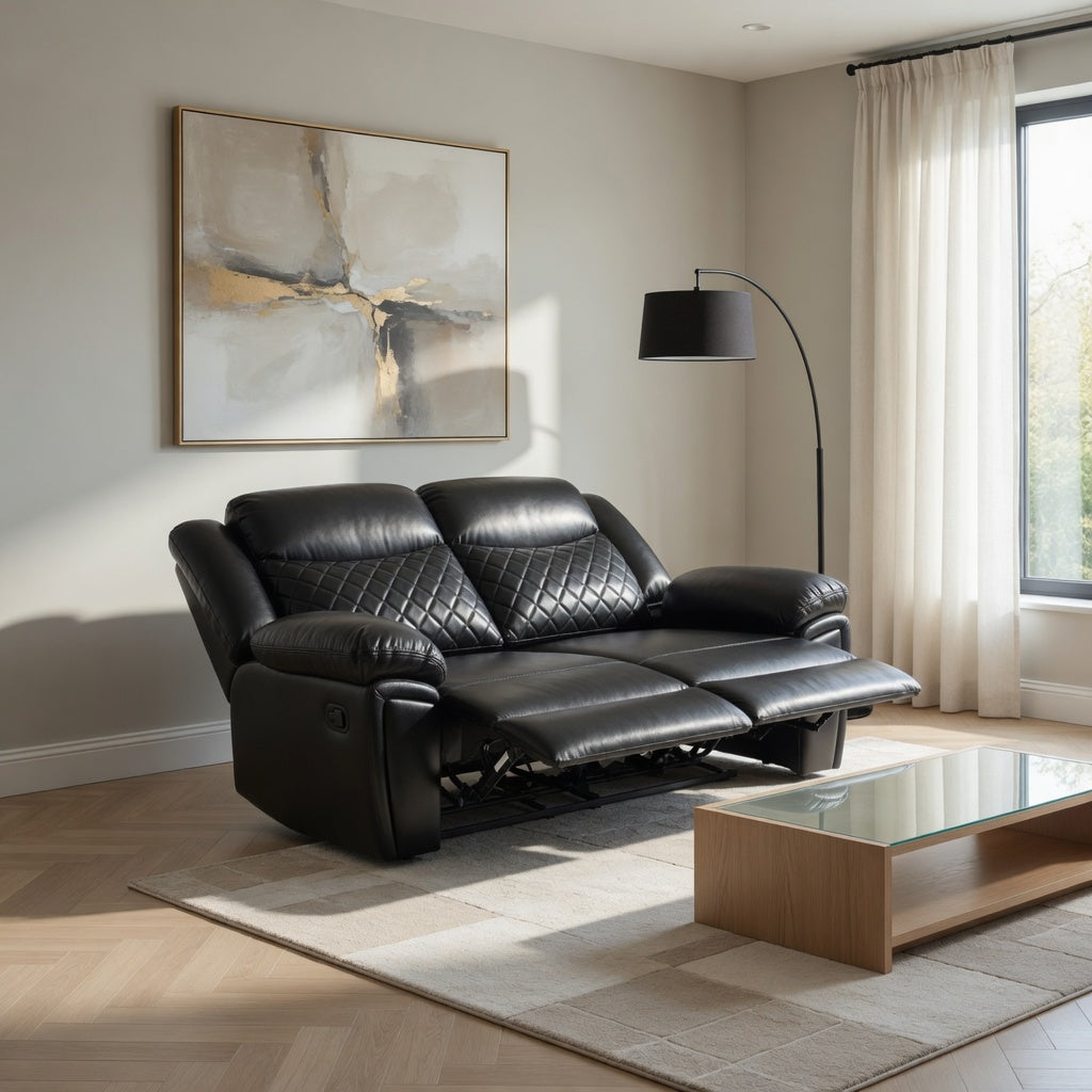 Myra Recliner 3+2+1  Sofa Set In Black