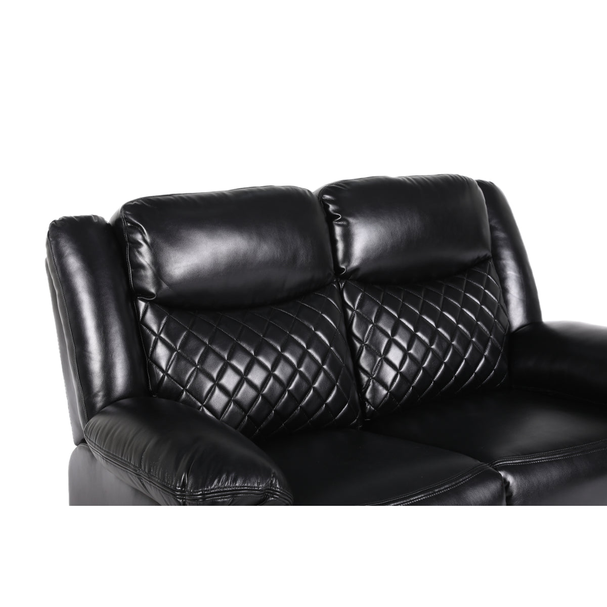 Myra Recliner Leather 2 Seater Sofa - Black
