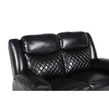 Myra Recliner Leather 2 Seater Sofa - Black