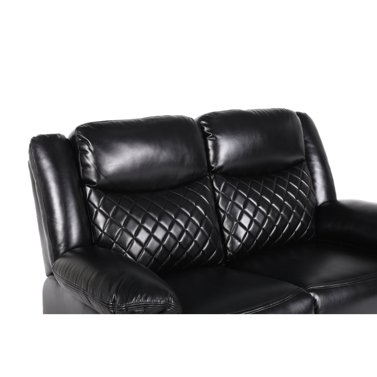 Myra Recliner Leather 2 Seater Sofa - Black