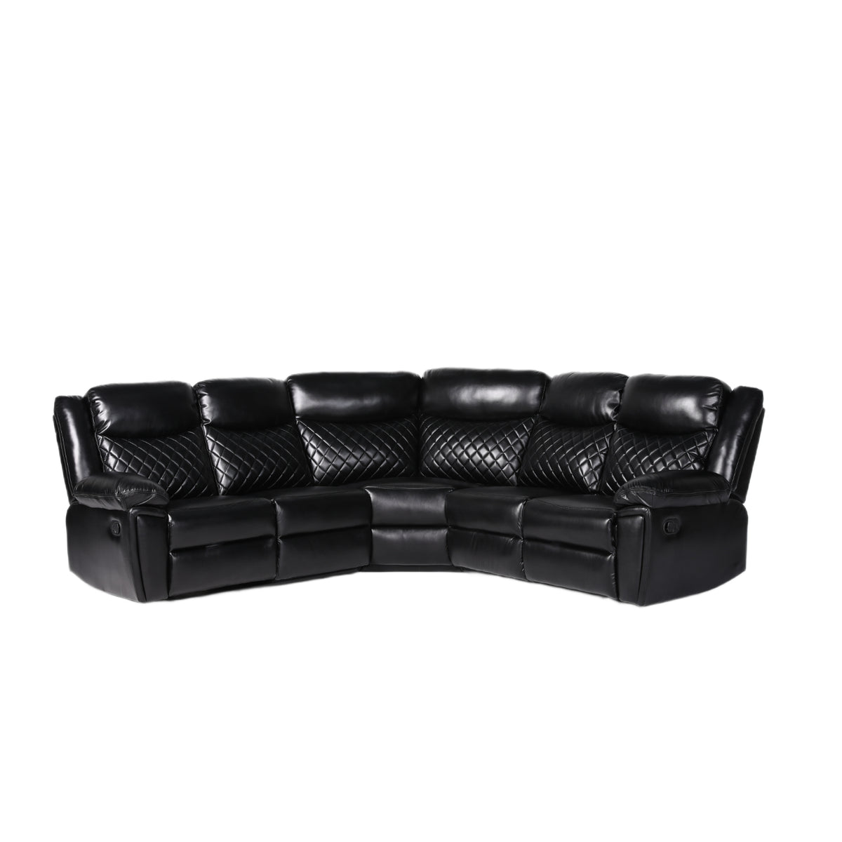 Myra Recliner Sofa Large Corner in Black