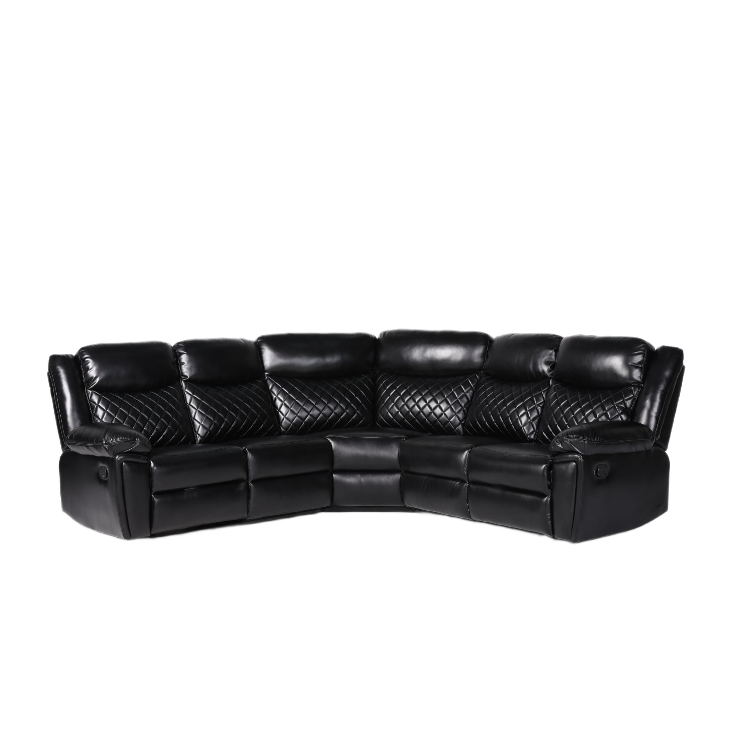 Myra Recliner Sofa Large Corner in Black