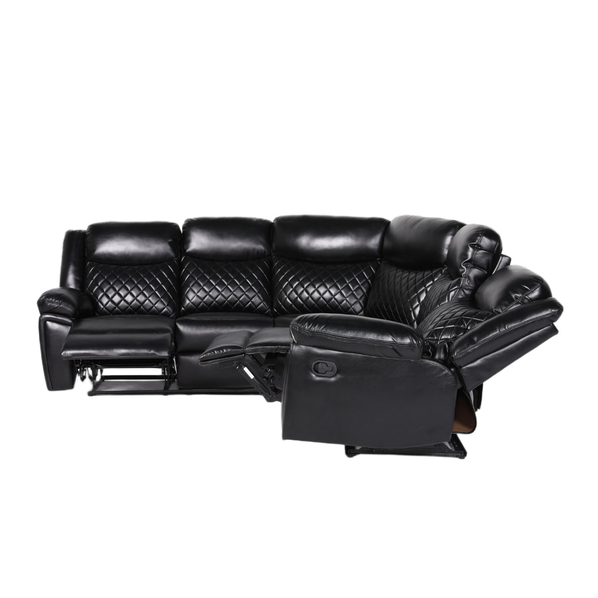 Myra Recliner Sofa Large Corner in Black