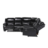 Myra Recliner Sofa Large Corner in Black