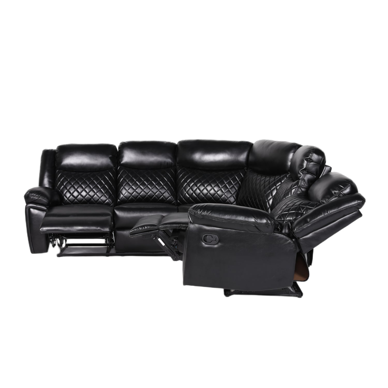 Myra Recliner Sofa Large Corner in Black