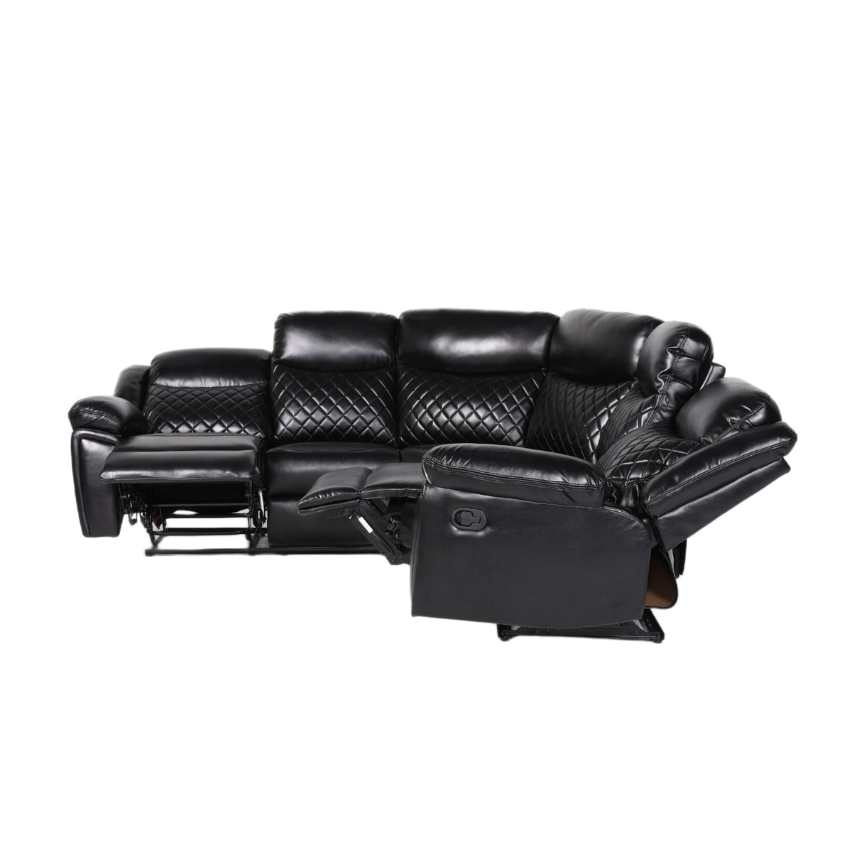 Myra Recliner Sofa Large Corner in Black
