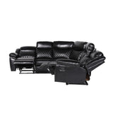 Myra Recliner Sofa Large Corner in Black