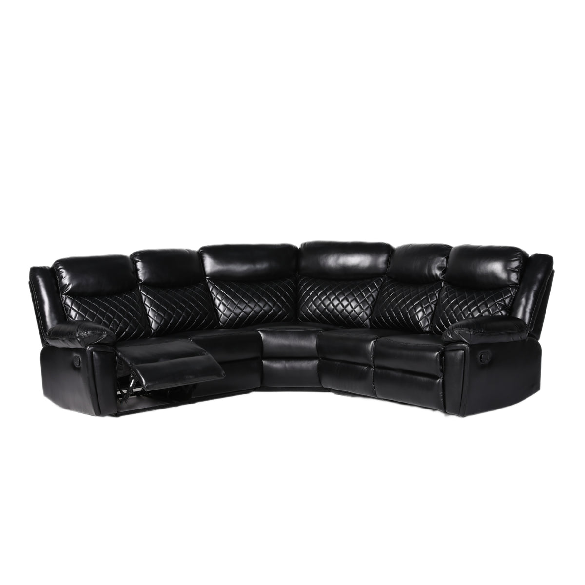 Myra Recliner Sofa Large Corner in Black