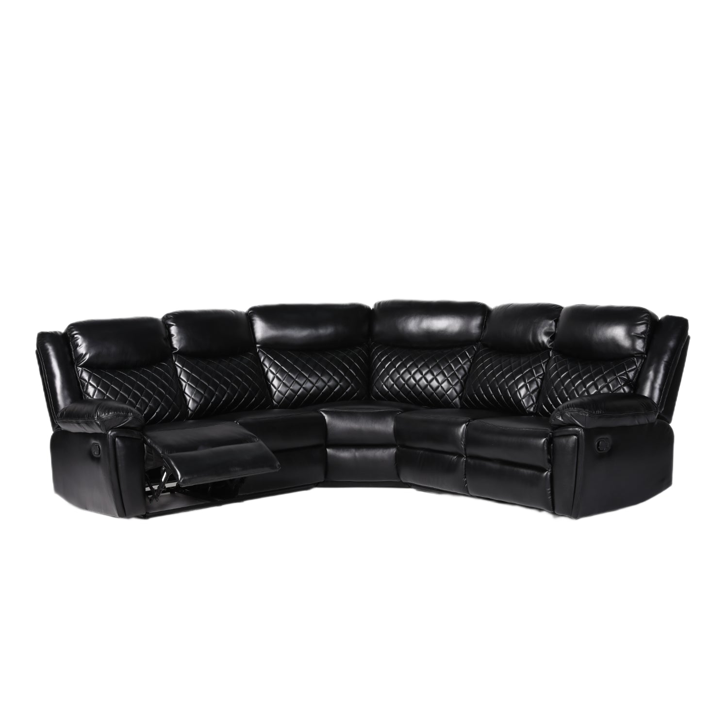 Myra Recliner Sofa Large Corner in Black