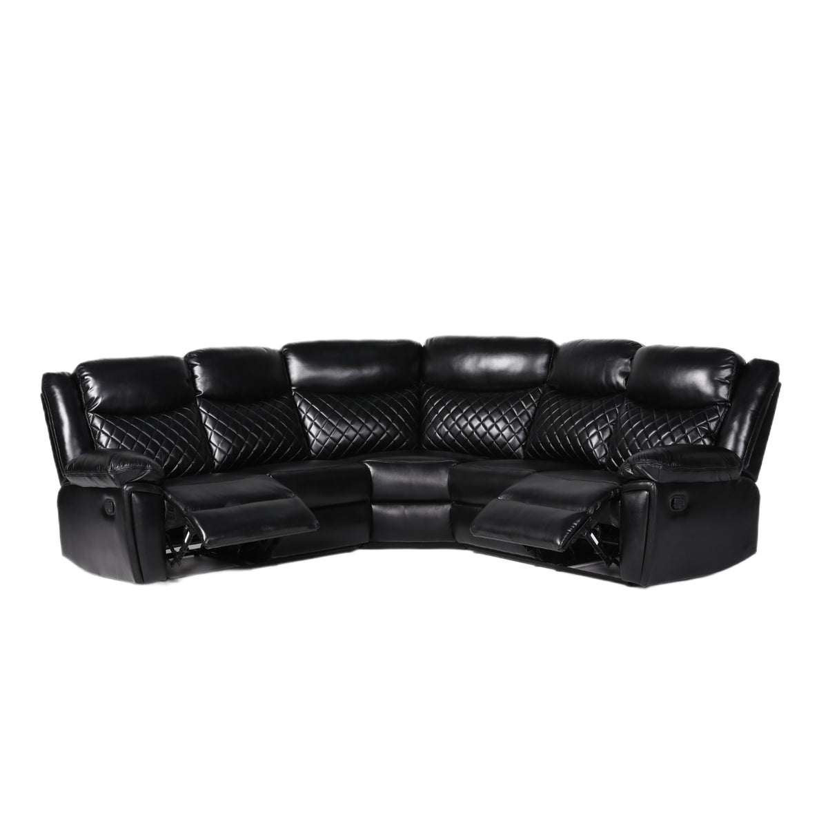 Myra Recliner Sofa Large Corner in Black