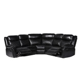 Myra Recliner Sofa Large Corner in Black