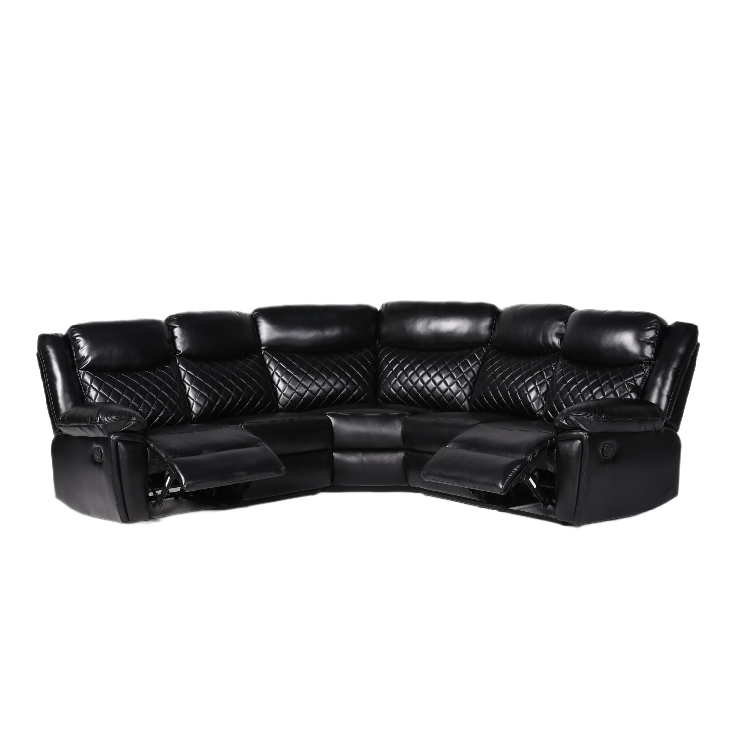 Myra Recliner Sofa Large Corner in Black