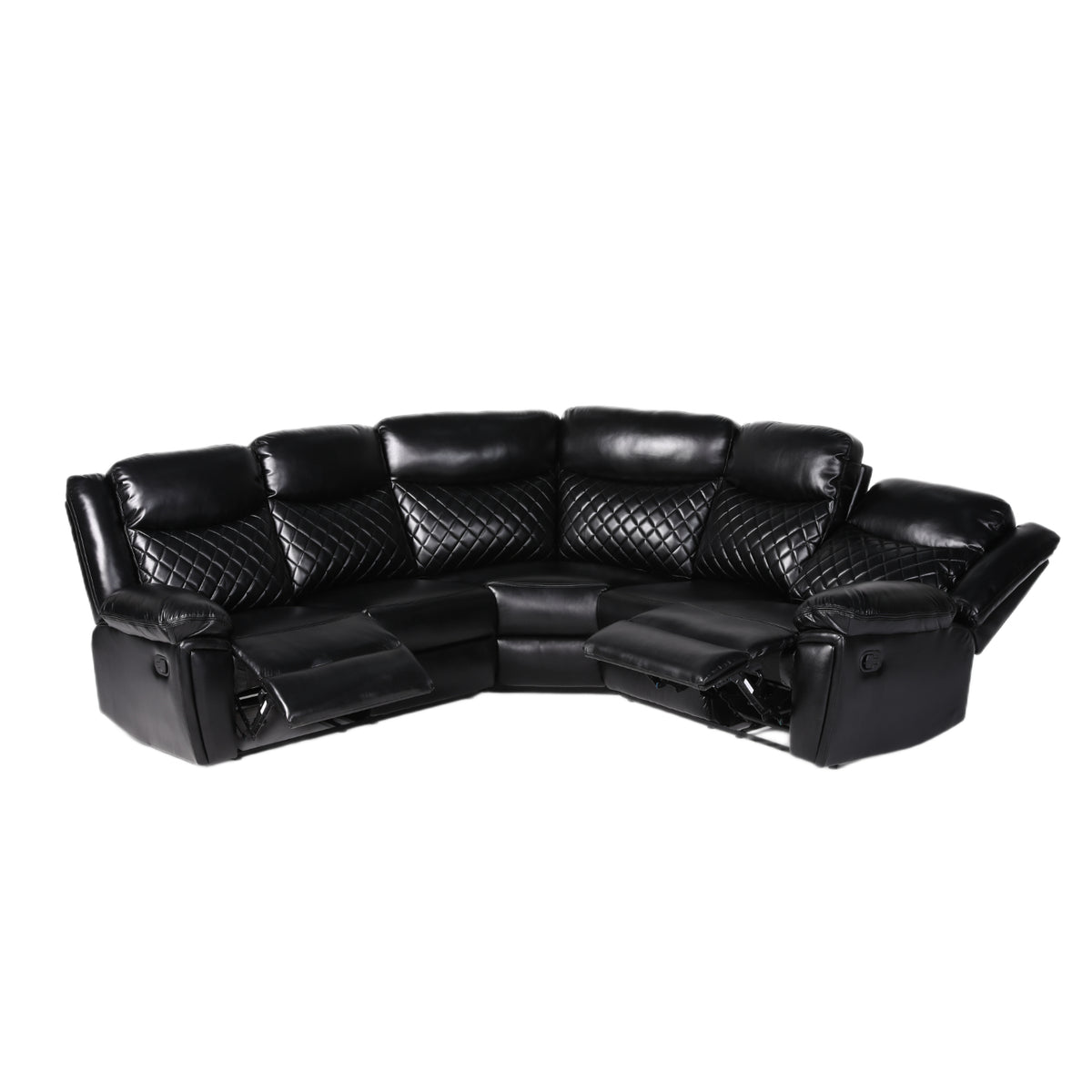 Myra Recliner Sofa Large Corner in Black