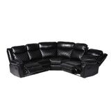 Myra Recliner Sofa Large Corner in Black