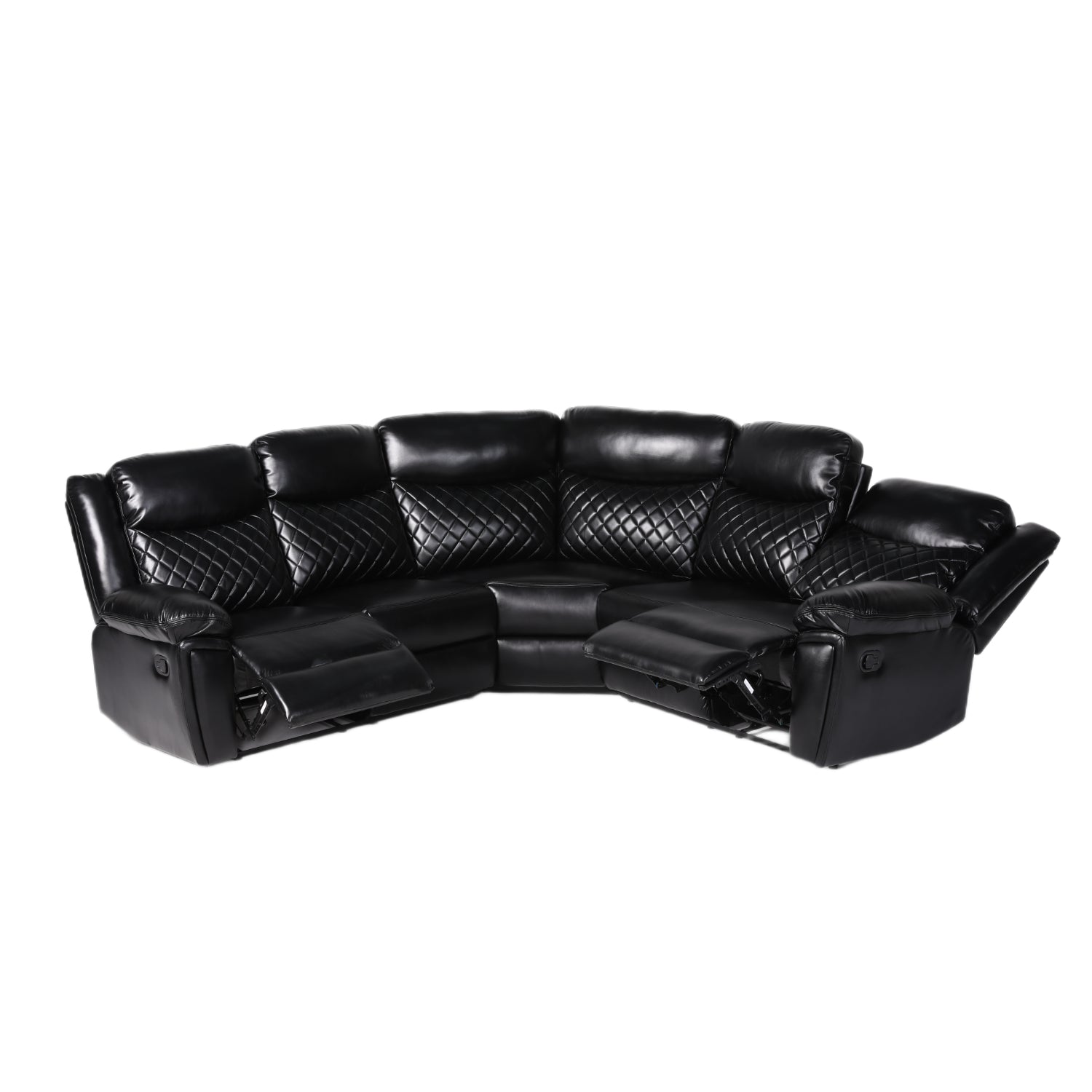 Myra Recliner Sofa Large Corner in Black