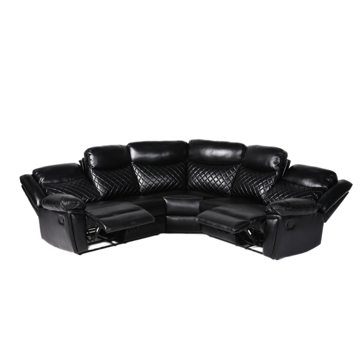 Myra Recliner Sofa Large Corner in Black
