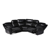 Myra Recliner Sofa Large Corner in Black
