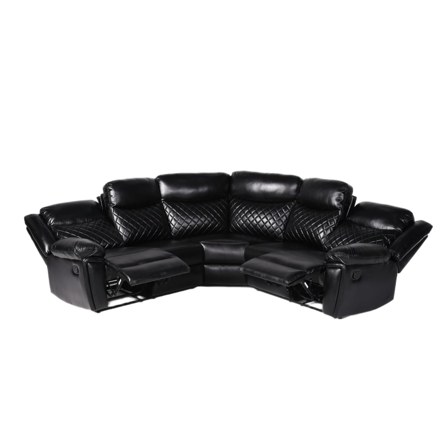 Myra Recliner Sofa Large Corner in Black