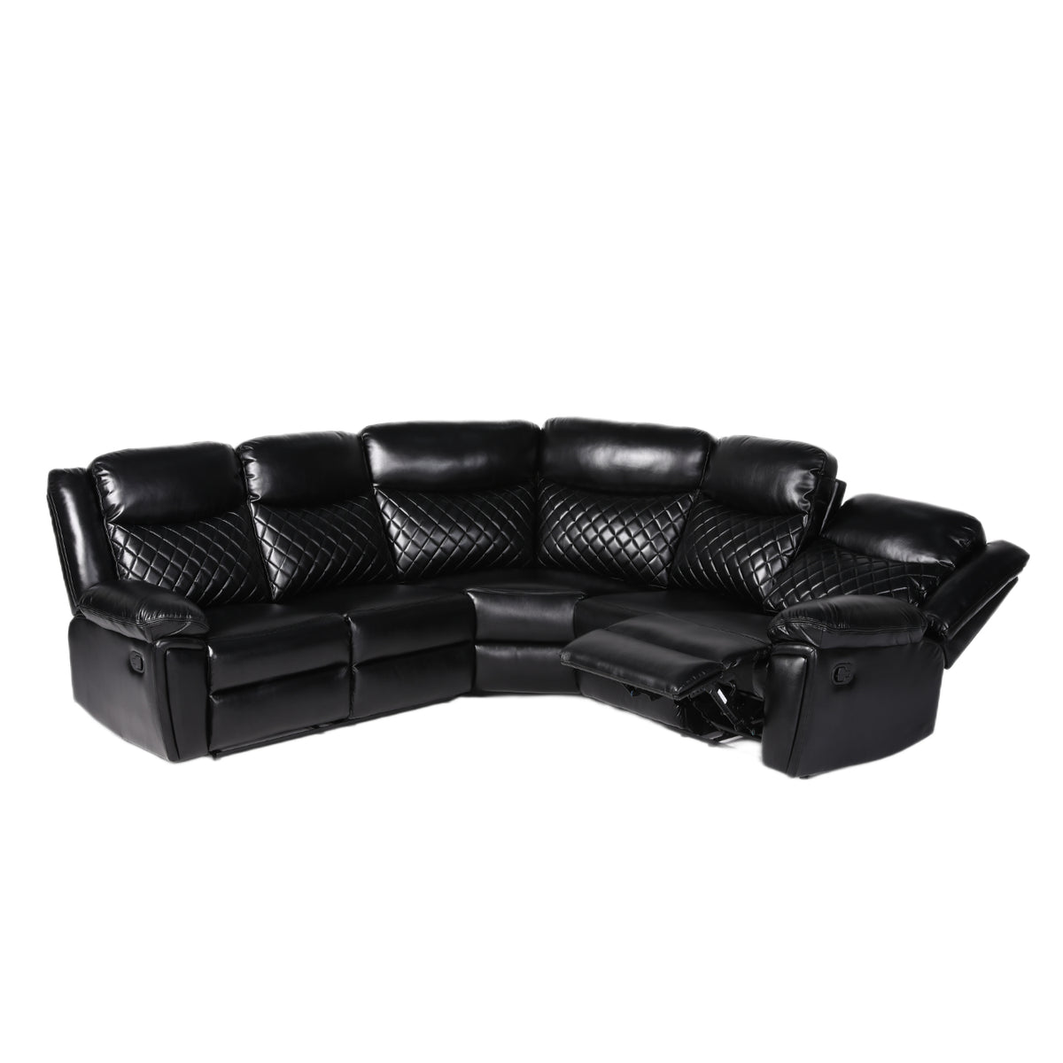 Myra Recliner Sofa Large Corner in Black