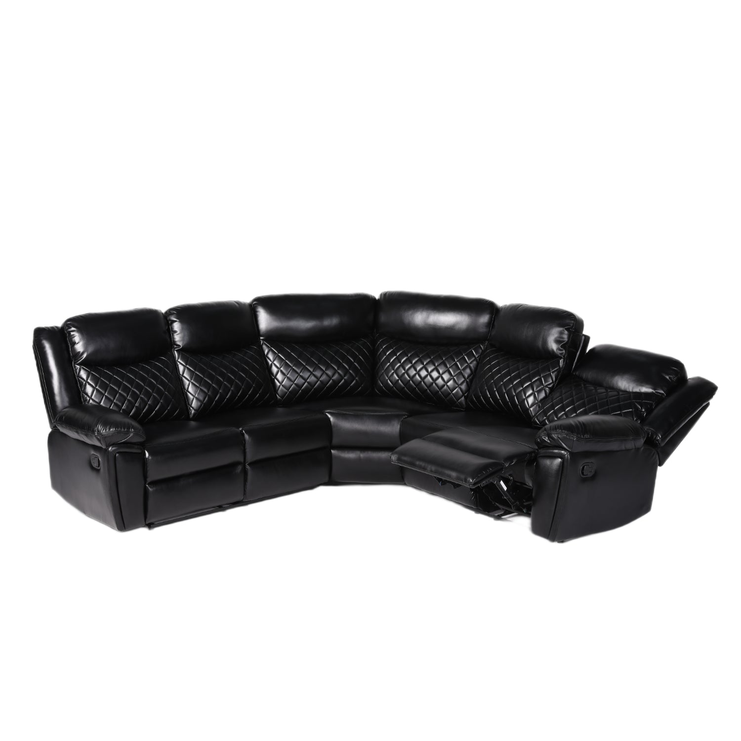 Myra Recliner Sofa Large Corner in Black