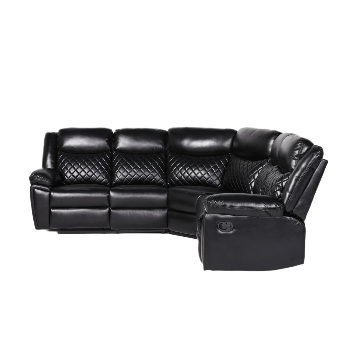 Myra Recliner Sofa Large Corner in Black