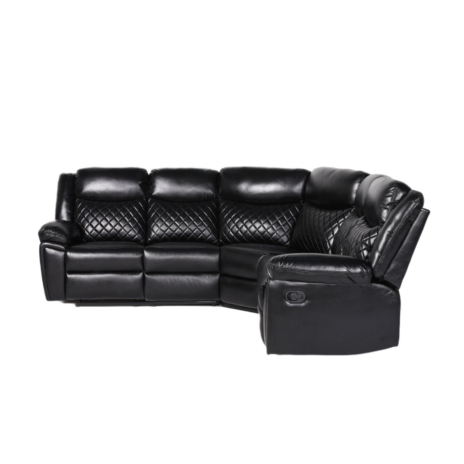 Myra Recliner Sofa Large Corner in Black