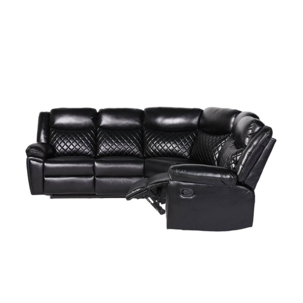 Myra Recliner Sofa Large Corner in Black